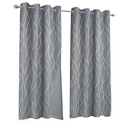 Idmarket Lot de 2 rideaux thermiques gris anthracite motif courbe 140x240