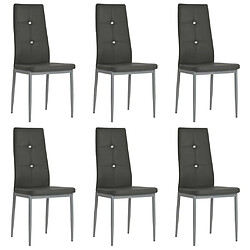 Maison Chic Lot de 6 Chaises à manger modernes,Chaises à dîner gris similicuir -MN70584