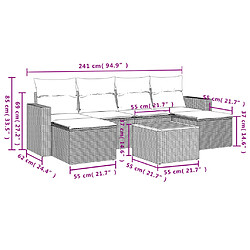 Avis vidaXL Salon de jardin avec coussins 7 pcs gris résine tressée