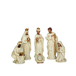 Ensemble de Figurines Romimex Blanc Résine 10 x 23 x 8 cm Naissance/Crèche 6 Pièces 