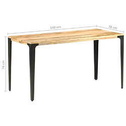 vidaXL Table de salle à manger 140x70x76 cm Bois de manguier massif pas cher