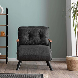 Hanah Home Fauteuil convertible en tissu Sando gris foncé.