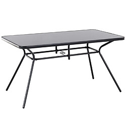 Beliani Table de jardin 140 x 80 cm Verre Noir LIVO 