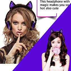 Universal Casque Bluetooth sans fil pliable clignotant cadeau d'anniversaire oreille de chat casque pour enfants casque de jeu pas cher