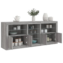 vidaXL Buffet avec lumières LED sonoma gris 162x37x67 cm