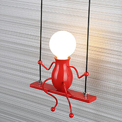 Stoex Applique Murale Simple Poupée De Mode Balançoire Enfants Lampe Mur Moderne Gens Fer Salon Chambre Créative Lumière ( 2pcs Rouge)