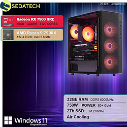 Sedatech PC Gamer • AMD Ryzen 9 7900X • RX 7900 GRE • 32Go DDR5 • 2To SSD M.2 • Windows 11