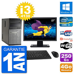 PC Tour Dell 7020 Ecran 27" Intel i3-4130 RAM 4Go Disque 250Go Windows 10 Wifi - Occasion