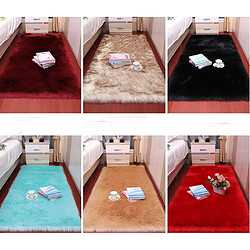 LUUCOZK Tapis moelleux en fausse fourrure pour chambre à coucher, salon - FoncéRose-Forme rectangulaire 80x180