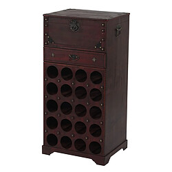 Decoshop26 Casier à vin armoire meuble en bois style colonial pour 20 bouteilles avec tiroir 04_0003375