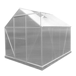 Serre de Jardin en Polycarbonate/Aluminium Gardiun Lunada - 4,82 m² 249x193x190 cm avec Base 4 Modules 