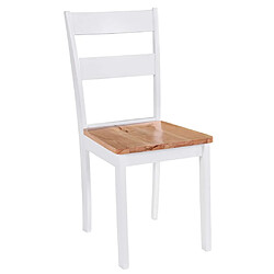 Maison Chic Lot de 4 Chaises à manger,Chaise pour cuisine blanc bois d'hévéa massif -MN63633