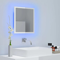 Acheter vidaXL Miroir à LED de bain Blanc brillant 40x8,5x37 cm Acrylique