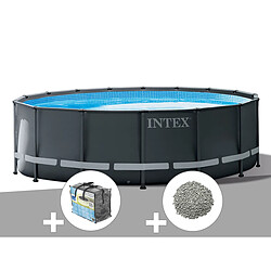 Kit piscine tubulaire Intex Ultra XTR Frame ronde 4,27 x 1,22 m + Bâche à bulles + 10 kg de zéolite