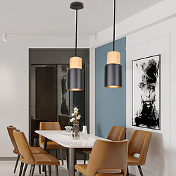 Stoex Suspension Lustre Rétro en Métal Suspension Luminaire Moderne E27 Plafonnier Nordique Pour Salle À Manger, Bureau, Chambre À Coucher, Cuisine (Noir)