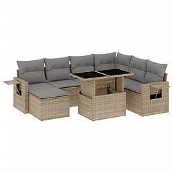 vidaXL Salon de jardin avec coussins 8 pcs beige résine tressée