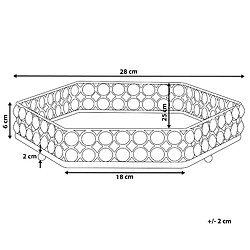 Beliani Plateau décoratif hexagonal en verre doré VATAN