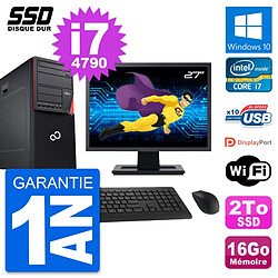 PC Tour Fujitsu P720 Ecran 27" Intel i7-4790 RAM 16Go SSD 2To Windows 10 Wifi - Occasion