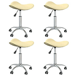 vidaXL Chaises pivotantes à manger lot de 4 crème similicuir