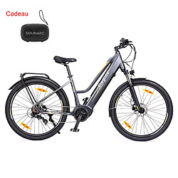 Vélo de trekking Eleglide C1 ST avec moteur à entraînement central de 250 W, roues de 27,5 pouces, batterie de 522 Wh - Noir