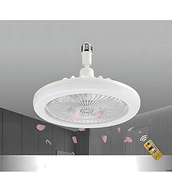 FIMEI Ventilateur de plafond E27 à LED 3 Vitesse Mini Fan avec Dimmable Eclairage 3 Couleurs, Blanc 