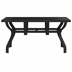 Avis Maison Chic Table de jardin | Table d'extérieur Noir 140x70x70 cm Acier et verre -GKD24231