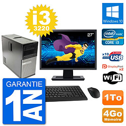 PC Tour Dell 7010 Ecran 27" Intel i3-3220 RAM 4Go Disque 1To Windows 10 Wifi · Occasion 