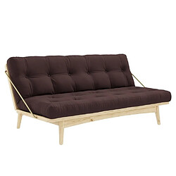 Inside 75 Banquette futon FOLK en pin massif coloris marron couchage 130 x 190 cm. 