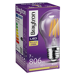 Ampoule A60 filament LED E27 7W 6500K Braytron