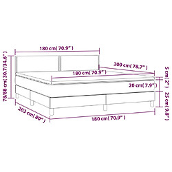 vidaXL Sommier à lattes de lit matelas et LED Marron foncé 180x200cm pas cher