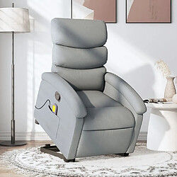 Maison Chic Fauteuil Relax pour salon, Fauteuil de massage inclinable Gris clair Tissu -GKD92349