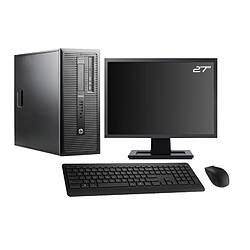 PC Tour HP 800 G1 27" Gaming GTX 1050Ti i5-4570 RAM 16Go 240Go SSD + 2To W10 - Occasion