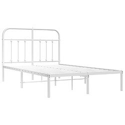 Maison Chic Lit adulte - Cadre de lit métal avec tête de lit pour chambre blanc 120x190 cm -MN10233 pas cher