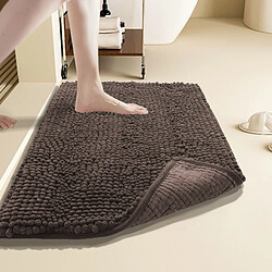 LUUCOZK Tapis de bain antidérapants absorbants à séchage rapide, décoration de salle de bain, café-40x60cm 