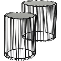 Karedesign Tables d'appoint rondes Wire noires set de 2 Kare Design