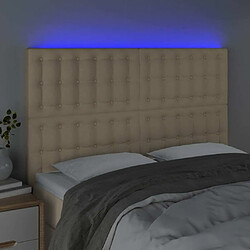 Avis Maison Chic Tête de lit scandinave à LED,meuble de chambre Crème 144x5x118/128 cm Tissu -MN41846