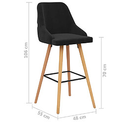 vidaXL Tabourets de bar lot de 2 noir velours pas cher