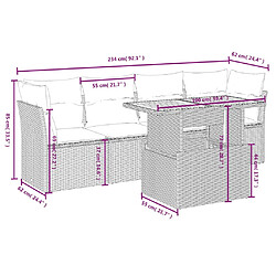 Avis vidaXL Salon de jardin 5 pcs avec coussins noir résine tressée