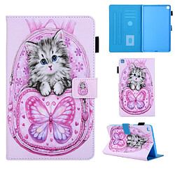 Etui en PU impression de motifs avec support multi-angle et porte-carte sac d'école pour votre Samsung Galaxy Tab A 8.0 Wi-Fi (2019) SM-T290/T295 