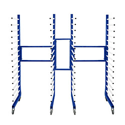 Monstershop Chariots de Séchage Combinables x 2 & Connecteur Chariots de Séchage Combinables en Acier Bleu x2 & Connecteur – 25KG / Niveau, 15 Étages, Jusqu’à 375KG - Étagères Interconnectables sur Roulettes – Peinture Planches Atelier Art Bricolage