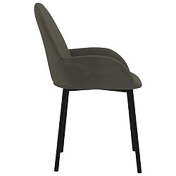 Acheter vidaXL Chaises à manger lot de 2 Gris foncé Velours