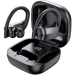 Universal Casque sport bluetooth, casque sans fil, casque sport IPX7 étanche avec son HiFi, casque sans fil à l'oreille 42 heures d'autonomie 