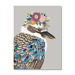 Cadre Romimex Multicouleur Toile Fleurs Oiseau 60 x 80 x 3 cm 