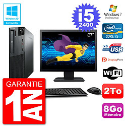 PC Lenovo M82 SFF Ecran 27" i5-2400 RAM 8Go Disque 2To Graveur DVD Wifi W7 - Occasion