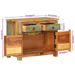 vidaXL Buffet 68x35x55 cm bois massif de récupération pas cher