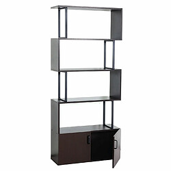 Acheter Mendler Bibliothèque HWC-A27, étagère sur pied séparateur de pièce étagère de salon, compartiment de rangement avec porte 183x80cm structure 3D ~ brun foncé