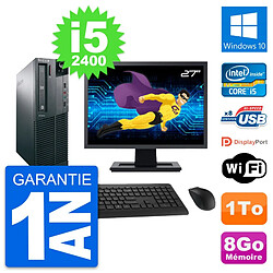 PC Lenovo M82 SFF Ecran 27" Intel i5-2400 RAM 8Go Disque Dur 1To Windows 10 Wifi · Occasion 