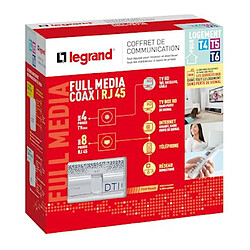 coffret de communication - full media coaxial et rj45 pour t4 a t6 - legrand 093077