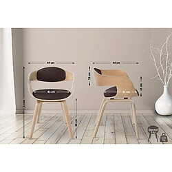 Decoshop26 Lot de 2 chaises de salle à manger design scandinave en tissu marron et structure en bois clair 10_0001719