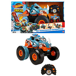 Mattel Hot Wheels Monster Trucks Rhinomite télécommandé et transformable à l'échelle 1/12 avec camion jouet à l'échelle 1/64